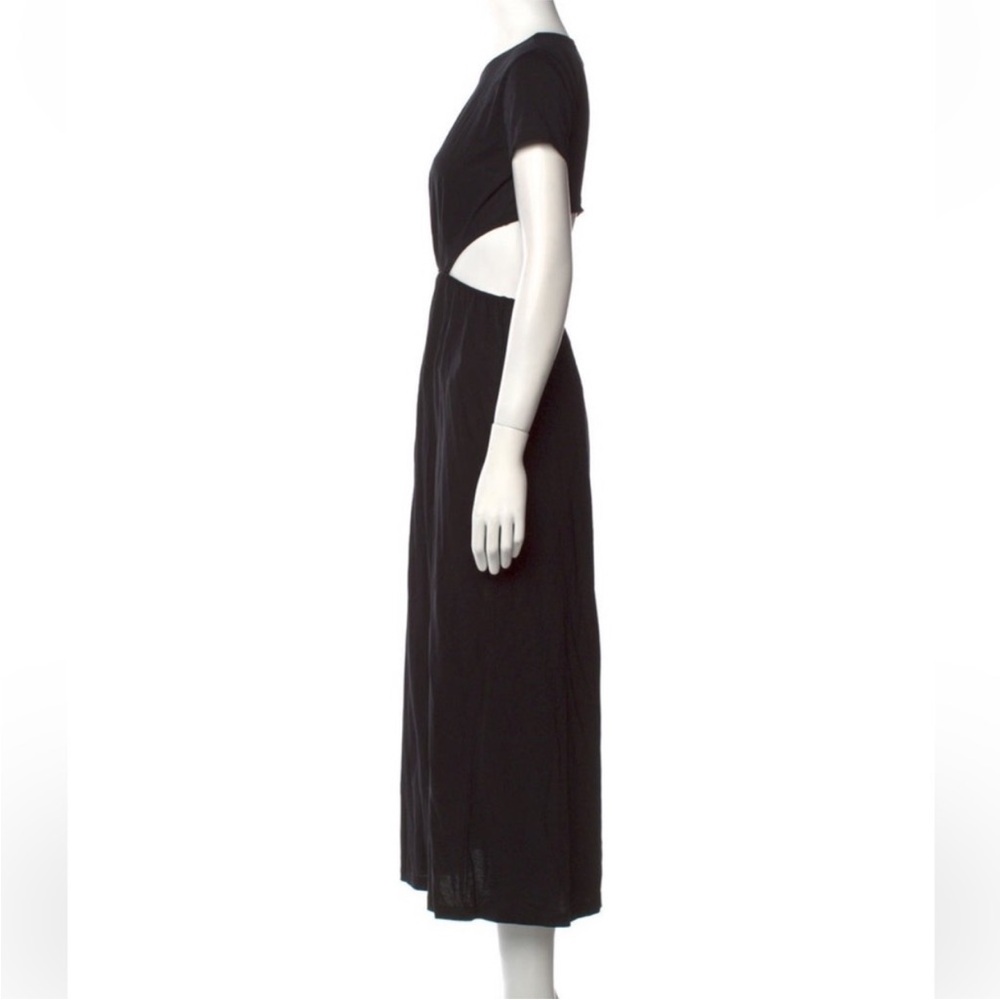 Loulou Studio Black Seram Cotton Midi Dress with Cut-Out Back Large - Picture 5 of 8